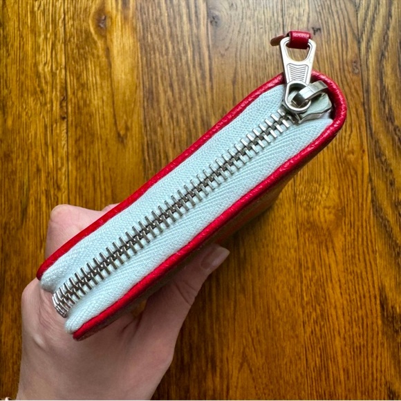 🔥Balenciaga🔥Multicolor Striped Leather Bazar Zip Around Wallet - Picture 8 of 11